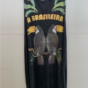 Farm Rio toucan jumpsuit brasileira oversized loose fit